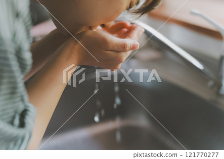 Wash your face with water in the morning Wash your face with water in the morning 121770277