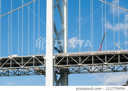 [從諾福克廣場看北九州門司港關門海峽與關門大橋] 121770494