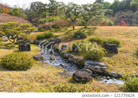 Isuien Garden (Nara City) The stream behind the garden 121770826