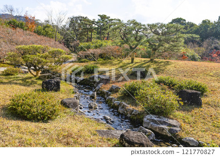 Isuien Garden (Nara City) The stream behind the garden 121770827