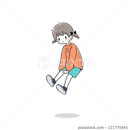 Illustration of a girl jumping 121770843