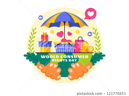 World Consumer Rights Day Vector Illustration on 15 March, Featuring Shopping Bags to Represent Consumer Rights Being Respected and Protected World Consumer Rights Day Vector Illustration on 15 March, Featuring Shopping Bags to Represent Consumer Rights Being Respected and Protected 121770851