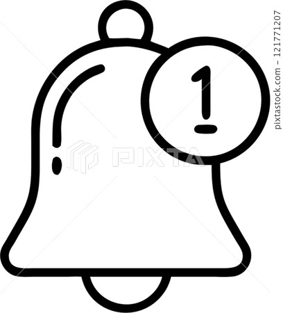 Notification in outline icon style, communication and public Relations theme. 121771207