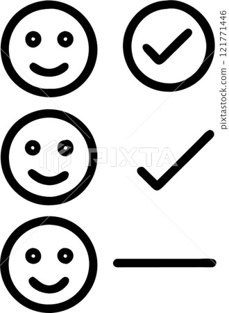 Satisfaction surveys in outline icon style, building relationships with Customers theme. 121771446