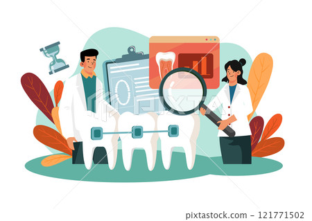 Dentists Present Procedure Braces Correction. 121771502