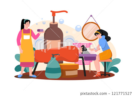 A Young Woman Has Head Washing In A Beauty Salon. 121771527