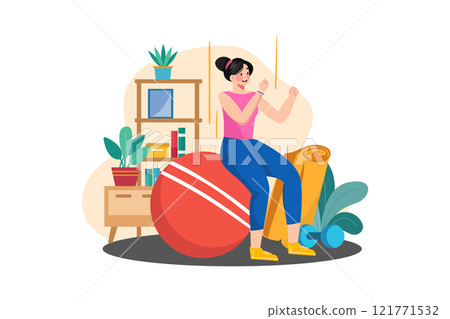 Do Exercise With Gym Ball Roll-Out Do Exercise With Gym Ball Roll-Out 121771532