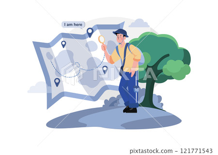 Male Passenger Is Looking For A Tourist Destination On The Map Male Passenger Is Looking For A Tourist Destination On The Map 121771543