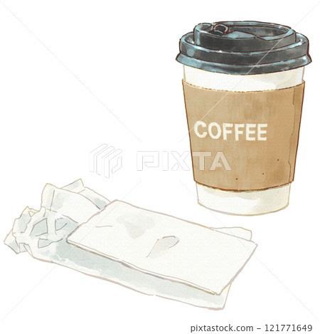 Take-out coffee and paper towels Take-out coffee and paper towels 121771649