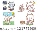 貓娜桑 一隻可愛的貓玩昭和時代的遊戲 121771989