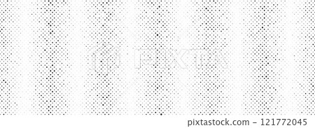 Black rippled sand halftone background. Grunge striped noise texture. Vanishing grain gradation wallpaper. Vertical dotted lined gradient pattern. Gritty pixelated comic overlay backdrop. Vector  121772045