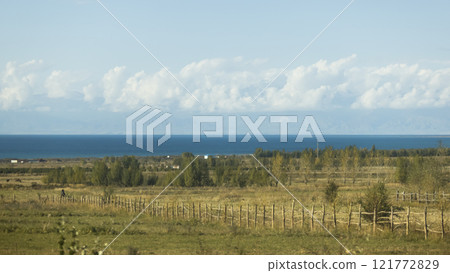 the far view of issue-kul lake and issue-ku region in Kyrgyzstan the far view of issue-kul lake and issue-ku region in Kyrgyzstan 121772829