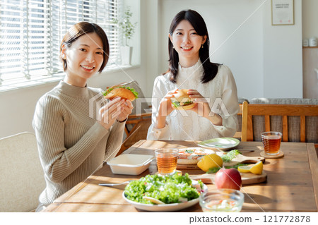 Lunch with female friends Lunch with female friends 121772878