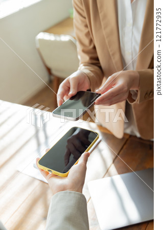 Scenes where ○○ is exchanged digitally 121772935