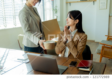 Seniors giving gifts Seniors giving gifts 121772989