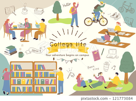 學生享受校園生活 121773084