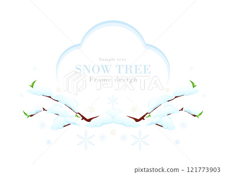 Snowy grove frame series-02｜Winter snow vector illustration 121773903
