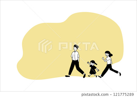 Walking family frame Walking family frame 121775289