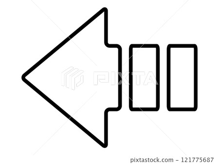 黑色簡單斷箭頭圖標 121775687