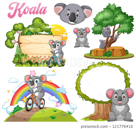 Playful Koalas in Nature Scenes Playful Koalas in Nature Scenes 121776418
