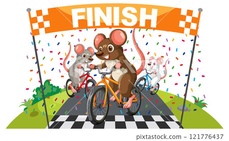 Animal Bicycle Race at Finish Line 121776437