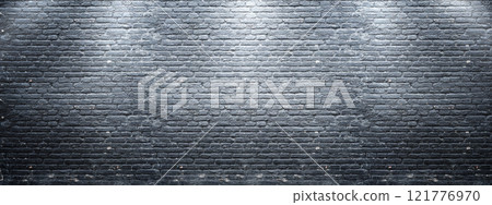 Closeup view of the black wall. Abstract pattern of a brick wall 121776970