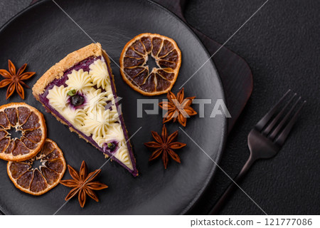 No baked sweet blueberry cheesecake with cream cheese No baked sweet blueberry cheesecake with cream cheese 121777086