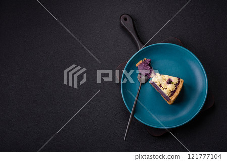 No baked sweet blueberry cheesecake with cream cheese No baked sweet blueberry cheesecake with cream cheese 121777104