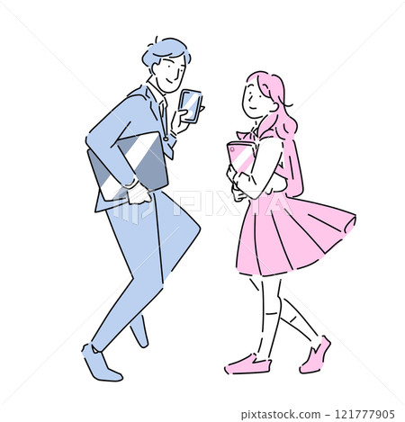 Students with PCs and smartphones Students with PCs and smartphones 121777905