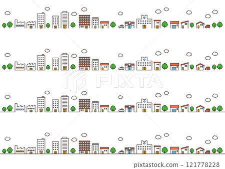 城市景觀背景圖線描繪顏色 121778228