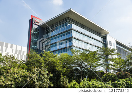 Taiwan Semiconductor Manufacturing Company (TSMC) plant in Tainan Science Park, Taiwan, TSMC is the world's largest dedicated independent semiconductor foundry. 121778243