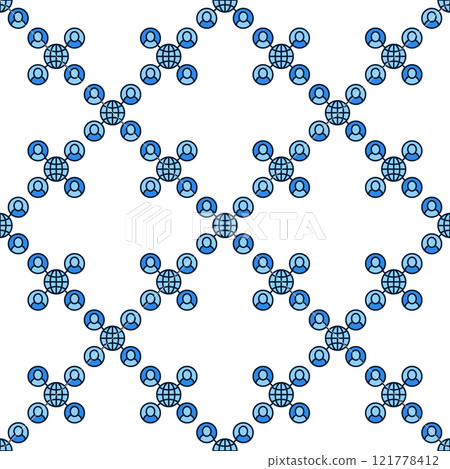 Four People Around Earth Globe vector Multipolarity blue seamless pattern Four People Around Earth Globe vector Multipolarity blue seamless pattern 121778412