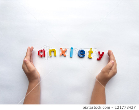 Children coping with anxiety. Helping hands and alphabet therapy Children coping with anxiety. Helping hands and alphabet therapy 121778427