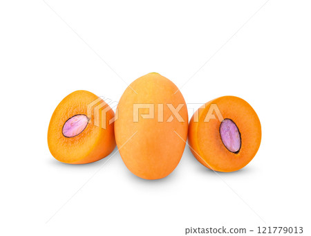 Maprang fruit isolated on white background. with clipping path 121779013