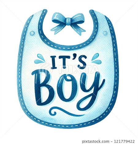 Cute baby bib design for newborn boys with cheerful colors. Baby shower clipart cartoon. Cute baby bib design for newborn boys with cheerful colors. Baby shower clipart cartoon. 121779422