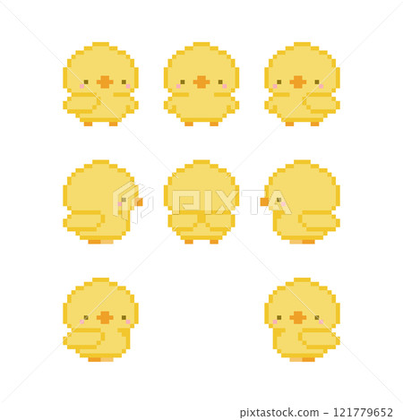 小雞像素藝術-插圖素材[121779652] - PIXTA圖庫