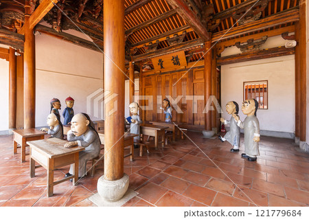 Building view of the Fongyi Academy (Wenchang Temple) in Fengshan of Kaohsiung, Taiwan. The Academy worshiped Wenchang Dijun. Building view of the Fongyi Academy (Wenchang Temple) in Fengshan of Kaohsiung, Taiwan. The Academy worshiped Wenchang Dijun. 121779684