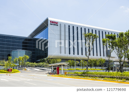 Building view of the TSMC Global R and D Center in Hsinchu Science Park, Taiwan, is the world's largest dedicated independent semiconductor foundry. 121779698