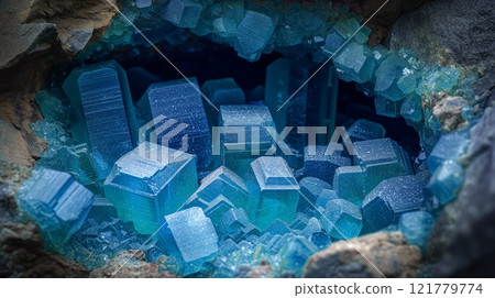 美麗的藍寶石礦石 AI 生成圖像 121779774