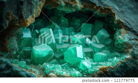 Beautiful emerald ore AI-generated image 121779775