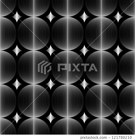 Seamless pattern with circles and diamonds on black background. Seamless pattern with circles and diamonds on black background. 121780210