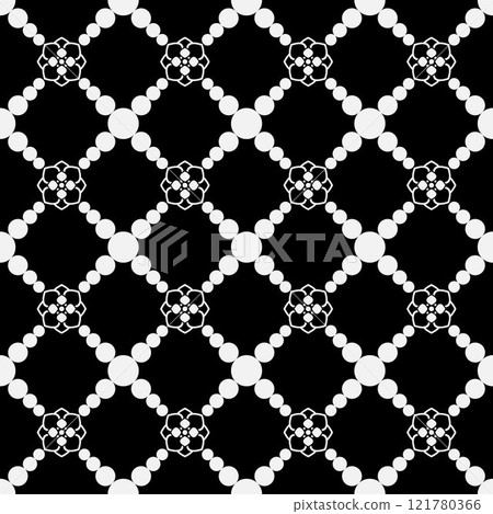 Seamless pattern, geometric texture with circles, design element for prints, decoration. 121780366