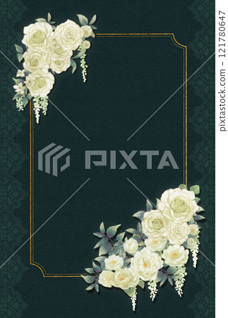 White rose frame postcard 121780647