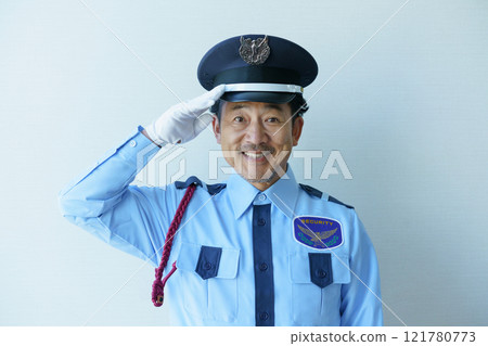 Middle-aged male security guard on white background. Photo courtesy of Denpa Gakuen, Tokyo Electronics College. Middle-aged male security guard on white background. Photo courtesy of Denpa Gakuen, Tokyo Electronics College. 121780773