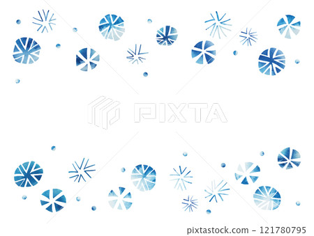帶有水彩觸感的雪花圖案 帶有水彩觸感的雪花圖案 121780795