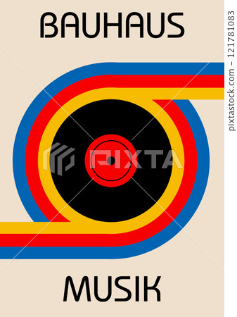 Bauhaus, poster, wall art, artwork, modern hipster style, illustration, vector 121781083