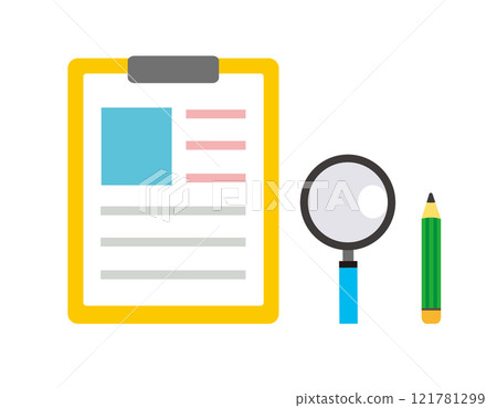 Simple clipboard illustration file binder 121781299
