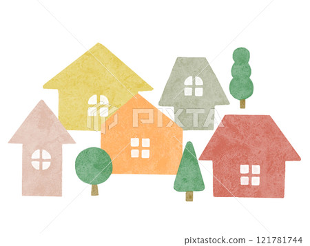 Scandinavian style residential area house Scandinavian style residential area house 121781744