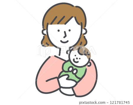Mother holding a baby Mother holding a baby 121781745
