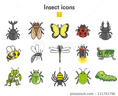 Insect icon collection Insect icon collection 121781796